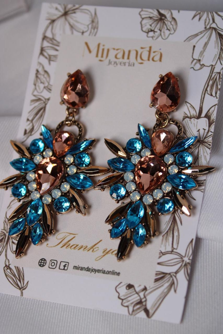 Par de Aretes Angel Azul